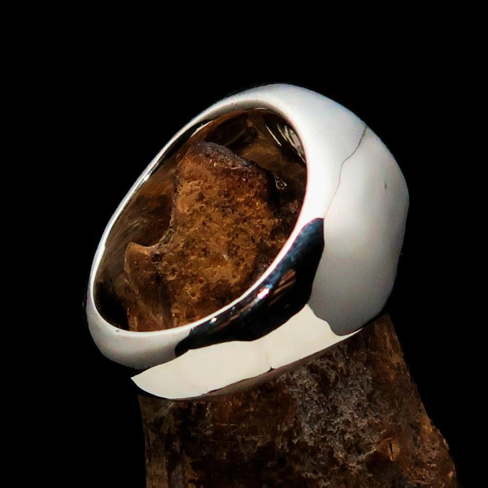 Excellent crafted Men's Socialist Ring Hammer Sickle Black - Sterling Silver