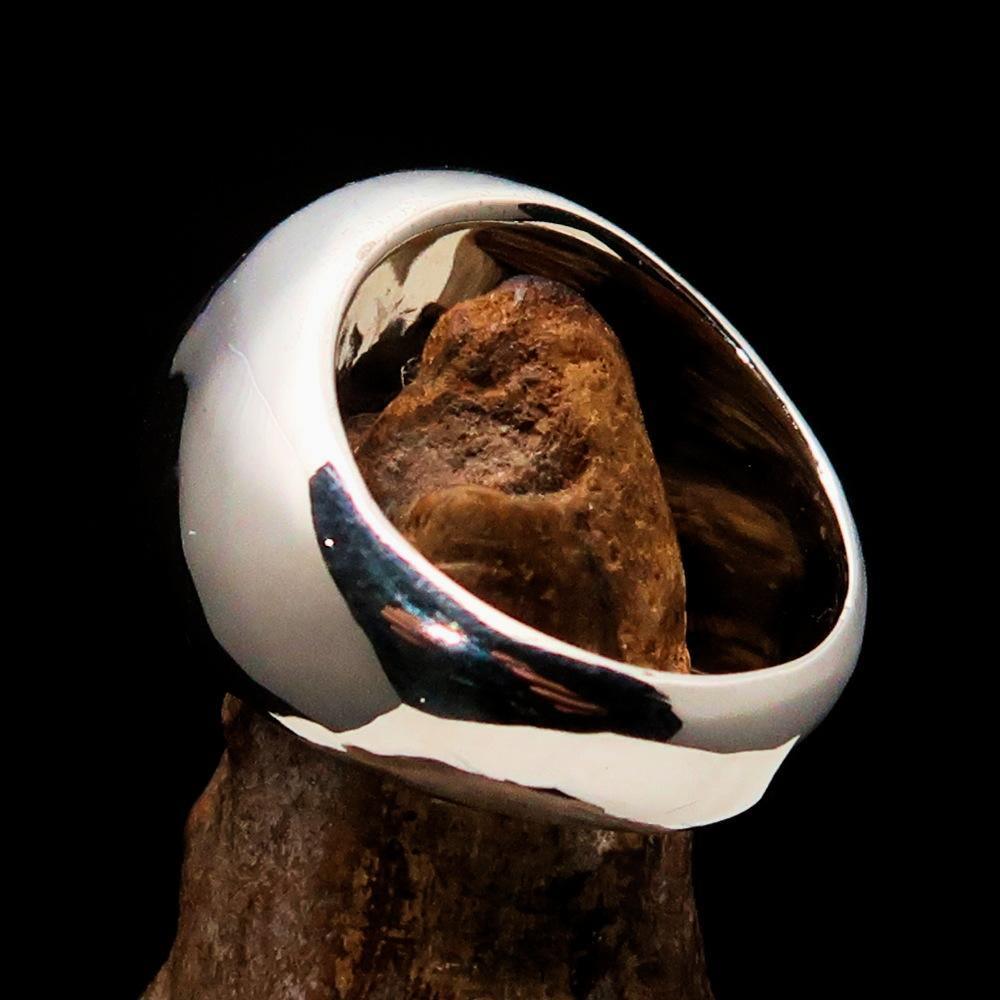 Excellent crafted Men's Socialist Ring Hammer Sickle Black - Sterling Silver