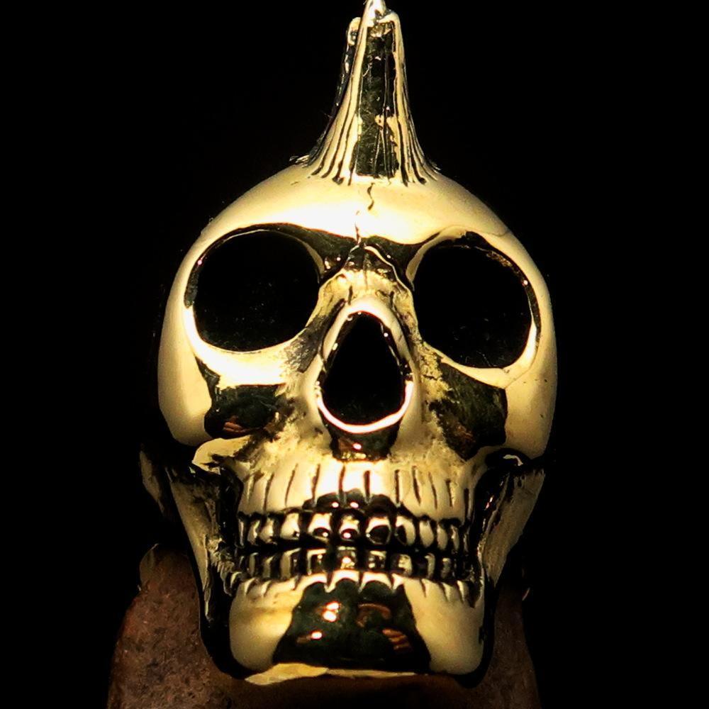 Excellent crafted Men's Punk Skull Ring Mohawk - Solid Brass
