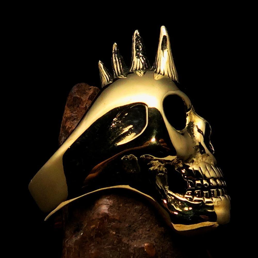 Excellent crafted Men's Punk Skull Ring Mohawk - Solid Brass