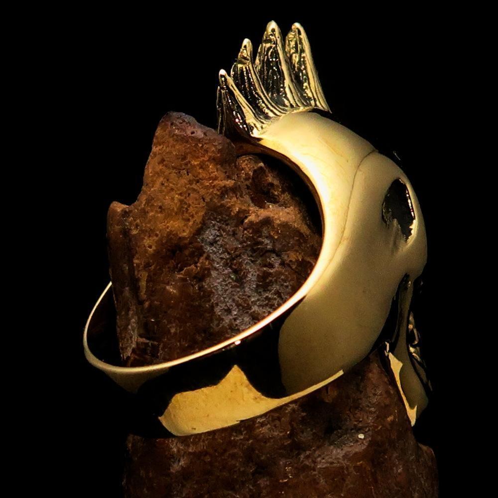 Excellent crafted Men's Punk Skull Ring Mohawk - Solid Brass