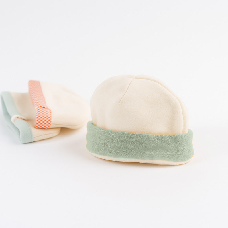 bonnet de naissance coton bio vert