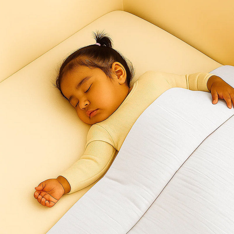 edredon lit bebe coton bio blanc papate 65x120