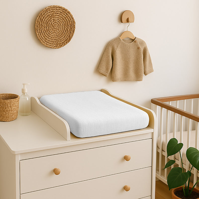 housse matelas a langer coton bio papate blanc bebe