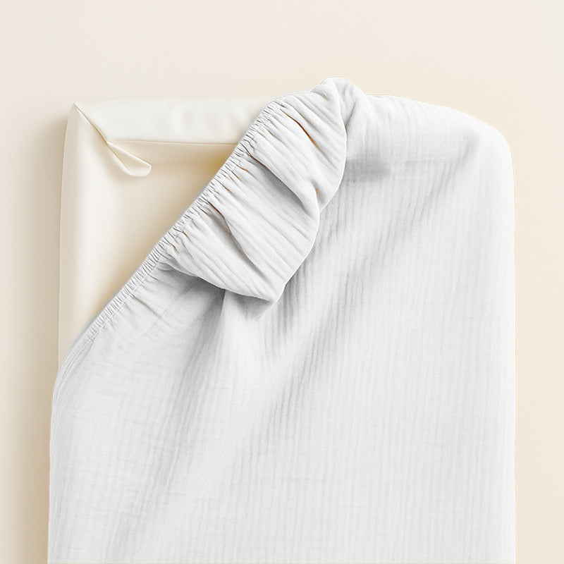 housse matelas a langer coton bio papate blanc enroule