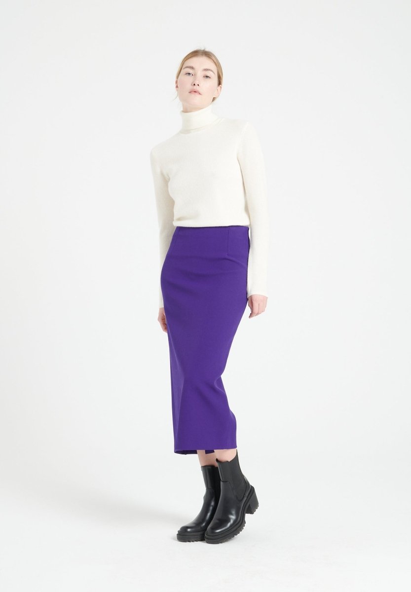 Pull col roulé cachemire écru femme - LILLY 3