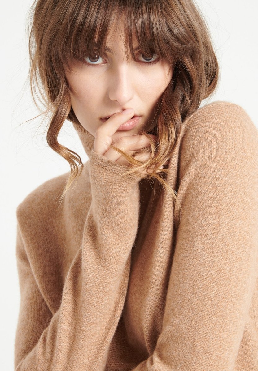 Pull col roulé cachemire camel femme - LILLY 3