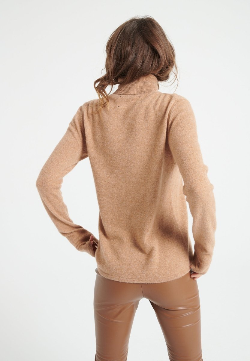 Pull col roulé cachemire camel femme - LILLY 3