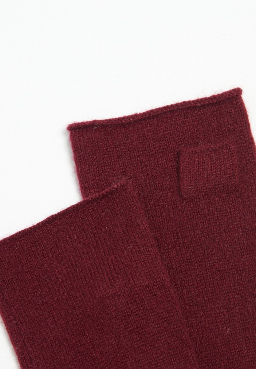 Mitaines cachemire rouge bordeaux - UNI 3