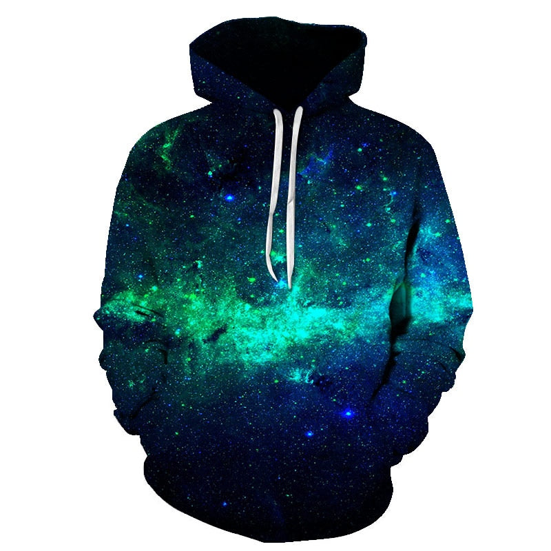 Milky Way series Men/Women 3D Sweatshirts Print Milk Space Galaxy Hooded Hoodies Unisex Tops Harajuku Pullover Pocket