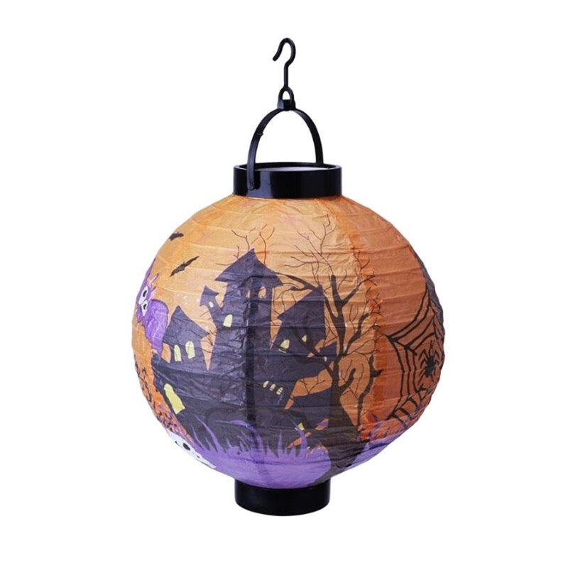 Halloween Handheld Halloween Pumpkin Paper Lantern Hanging Light-Up Pendant